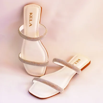 Rasteira 3D Kela Diamond White - 38