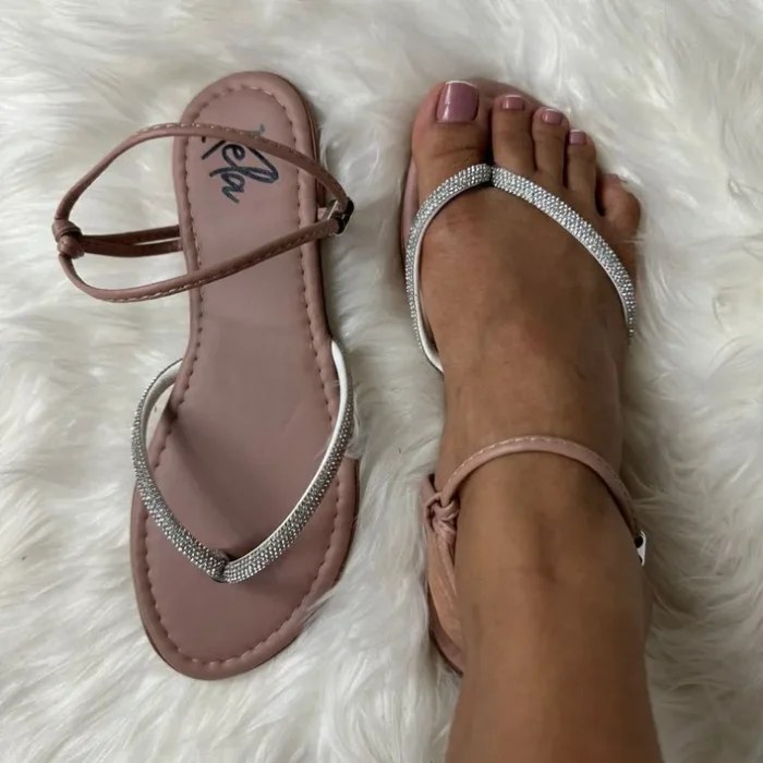 Rasteira Kela Rosé Shine - Imagem 4