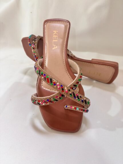 Rasteira premium gold luxo multicolor