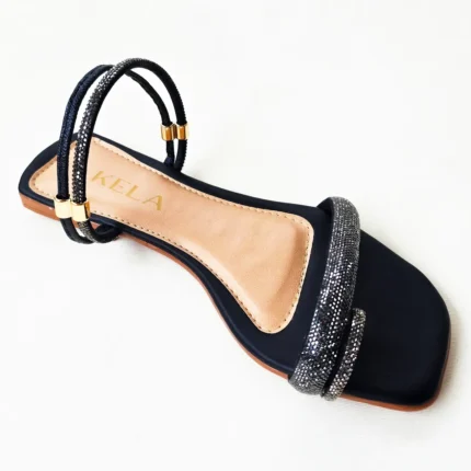 Rasteira premium glam black - 36