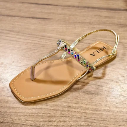 Rasteira Kela Prime Golden Shine - 34