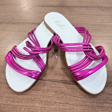 Rasteira rosa Pink metalizado  (QUEIMA DE ESTOQUE)