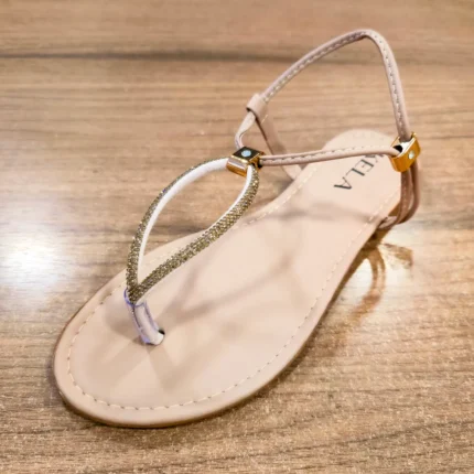 Rasteira Kela Clássica Nude Glam