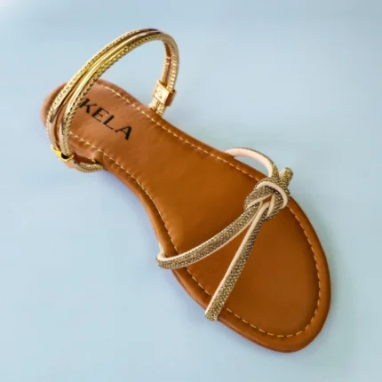 Rasteira Kela Clássica Brilho Solar