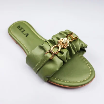 Rasteira Kela verde glam - 35