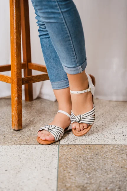 Rasteira Kela Clássica Laço Marine - 34