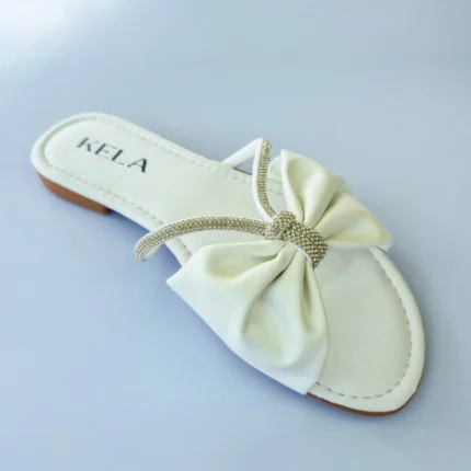 Sem Marca Kela - K699 - Rasteira Kela Clássica Laço Brilho - 38