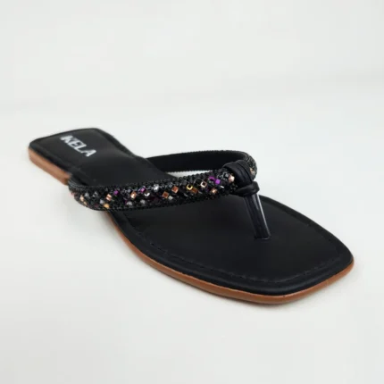 Sem Marca Kela - KP680 - Rasteira Kela Prime Ônix Glam - 38