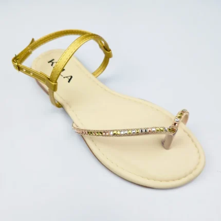 Rasteira Kela Clássica Dourada Bella - 39