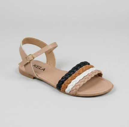 Rasteira Kela Mix Trançado Nude - 35