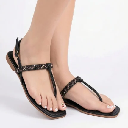 Rasteira Kela Prime Cristal Noir - 39