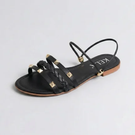 Rasteira Kela Rocker Chic Preta - 35