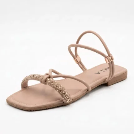 Rasteira Kela Prime Nude Glam Lux - 34