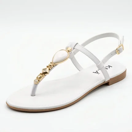 Rasteira KELA Pedraria Gota Branca - 36