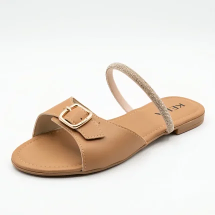 Rasteira Kela Multi-Style Brilho Caramelo