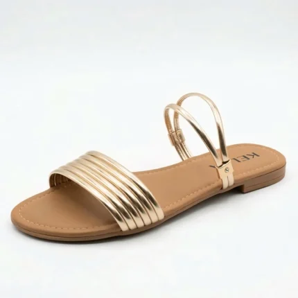 Rasteira Kela Dourada Class - 37