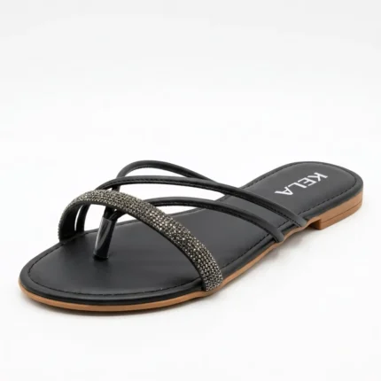 Rasteira Kela Elegance Multi Tiras Preta - 35