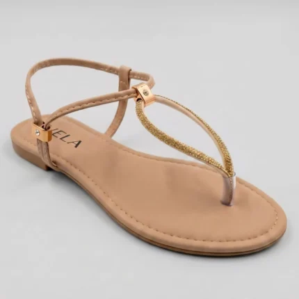 Rasteira Kela Clássica Nude Glam - 39