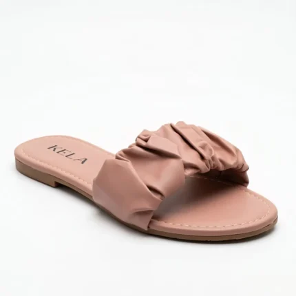 Rasteira Kela Drapeada Nude