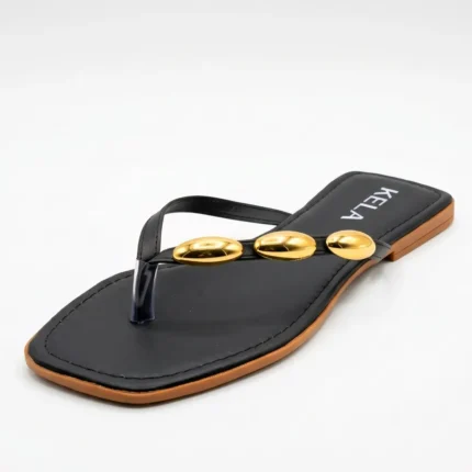 Rasteira Kela Prime Ébano e Ouro - 37