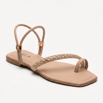 Rasteira Kela Prime Nude Lux Brilhante - 35