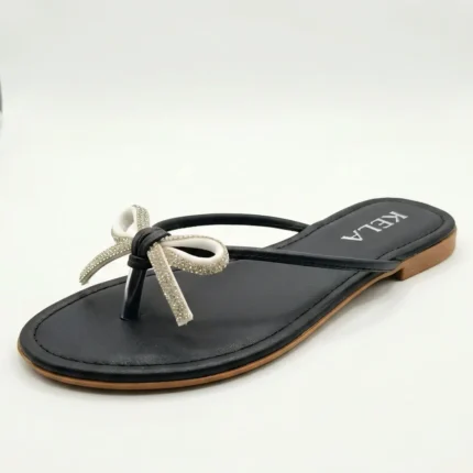 Rasteira Kela Bella Laço Black - 38