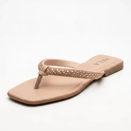 Rasteira Kela Prime Luxo Nude Gold - 39