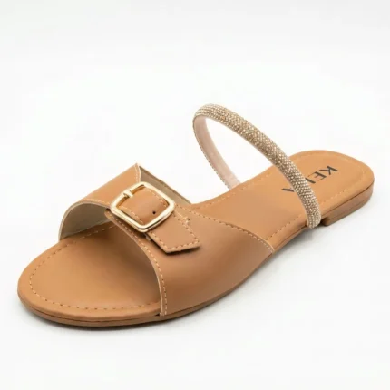 Rasteira Kela Multi-Style Brilho Caramelo