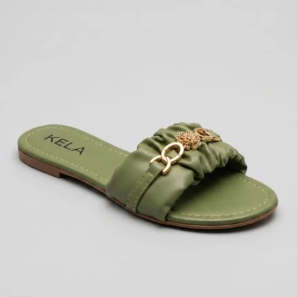 Rasteira Kela verde glam - 34