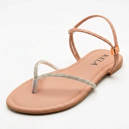 Rasteira KELA Glamour Slingback Nude