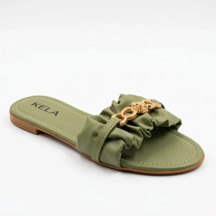 Rasteira Kela verde glam - 35