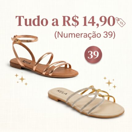 Tudo a R$ 14,90 (Numeração 39)