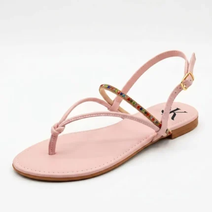 Rasteira K Glam Color Rosa Claro