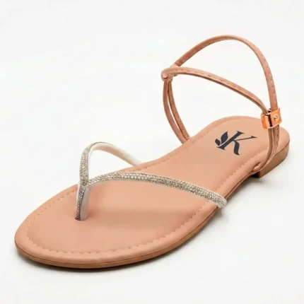 Rasteira K Glamour Slingback Nude