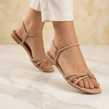 Rasteira K Nude Knot